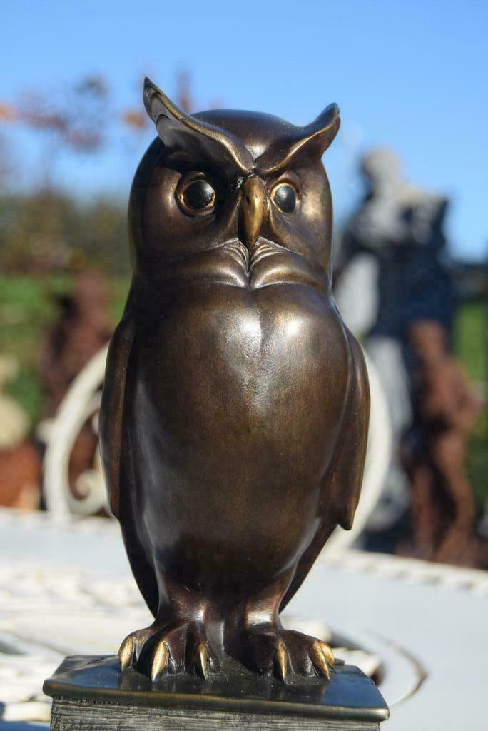 Superbe hibou en bronze signé sur livres, Enlèvement ou Envoi, Bronze