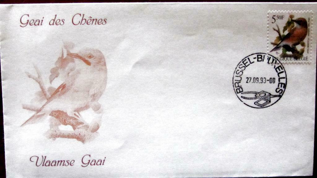 FIRST DAY COVER- VOGELS VAN BUZIN- DE VLAAMSE GAAI, Ophalen of Verzenden, Gestempeld, Overige thema's