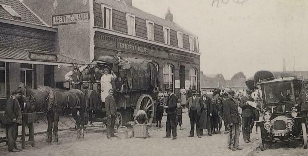 Carte postale Herseau Douane Visite d'automobile, Collections, Enlèvement ou Envoi, Avant 1920, Affranchie, Hainaut