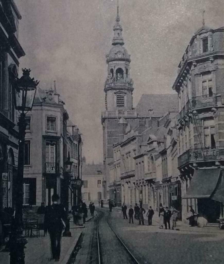 Carte Postale Mons – Rue de Nimy et Eglise Ste Elisabeth, Ophalen of Verzenden, Voor 1920, Gelopen, Henegouwen