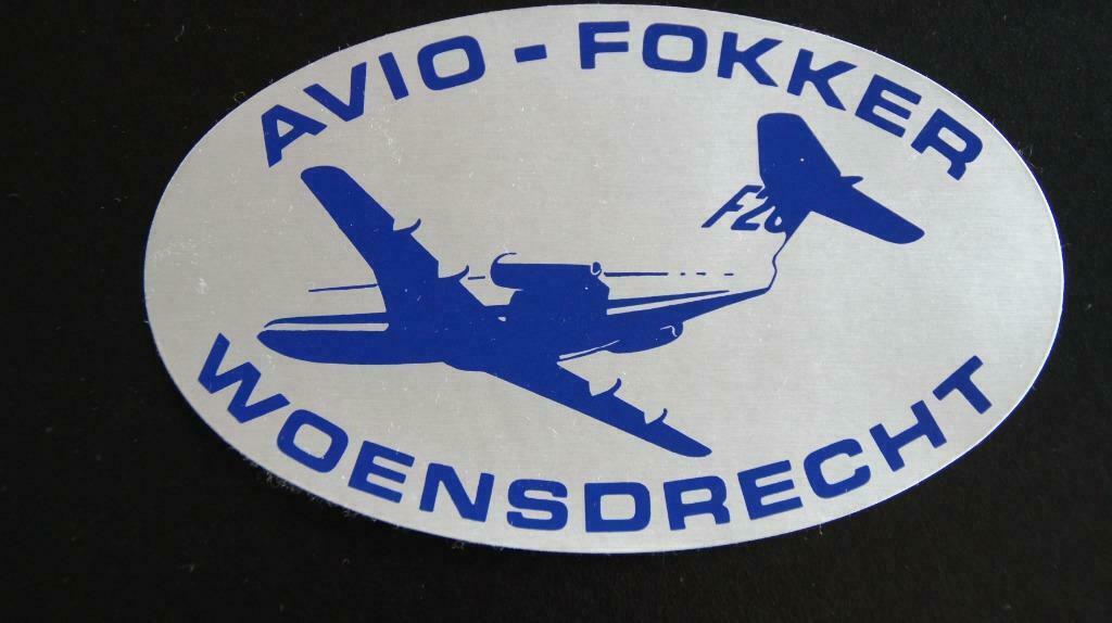 sticker Avio - Fokker Woensdrecht - vliegtuig, Verzamelen, Verzenden