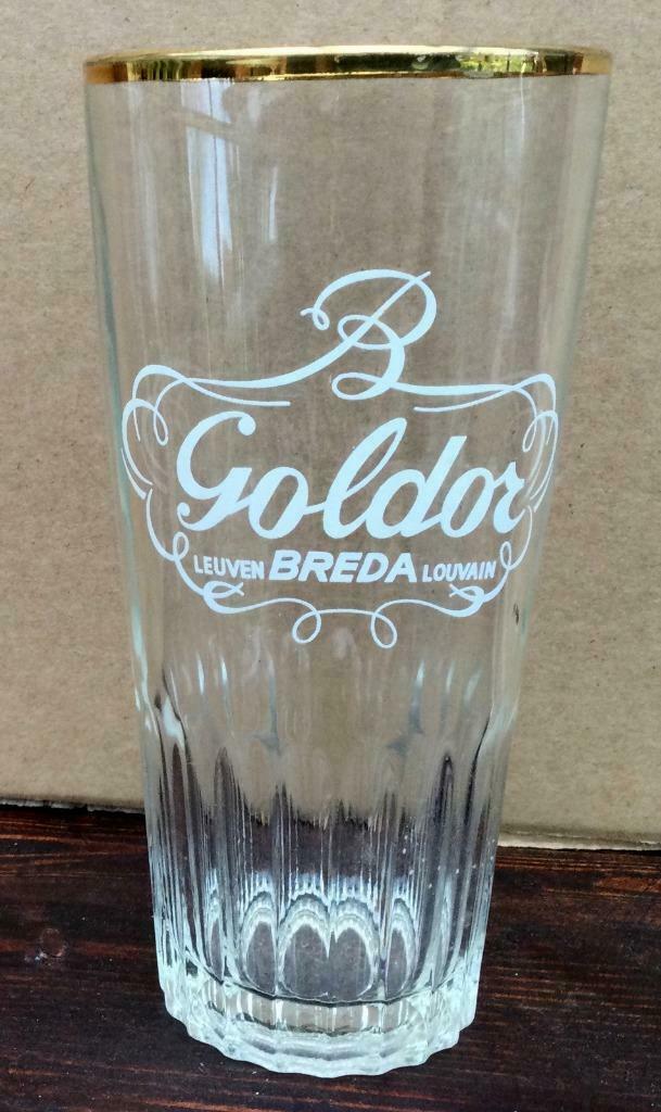 bier brouwerij glas Goldor Breda Leuven geribd, Ophalen of Verzenden, Zo goed als nieuw
