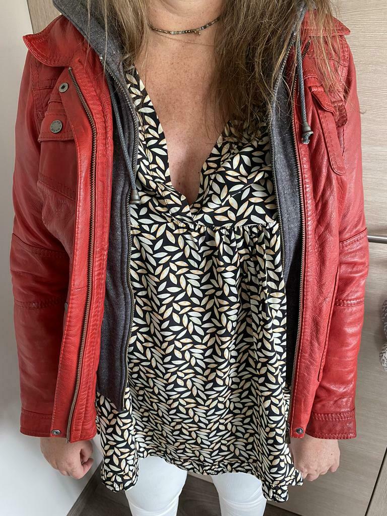 Veste en cuir rouge Oakwood NEUVE, Oakwood, Neuf, Taille 42/44 (L), Rouge