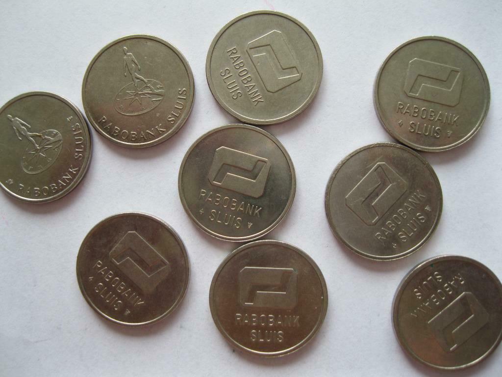 Oude Jetons Rabobank Sluis, Timbres & Monnaies, Pièces & Médailles, Enlèvement ou Envoi