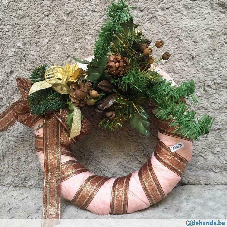 Kerstkrans kunstmateriaal 30cm, Diversen, Kerst, Ophalen of Verzenden, Gebruikt