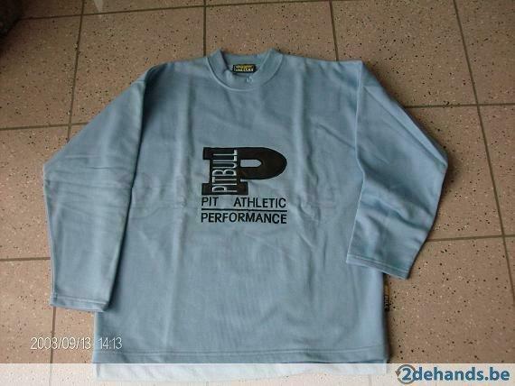 lichtblauwe trui pitbull, Kleding | Heren, Truien en Vesten, Gedragen, Blauw, Ophalen of Verzenden