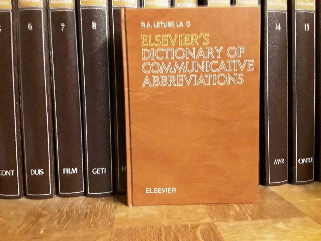 Elsevier's Dictionary of Communicative Abbreviations, by R.A, Nieuw, Ophalen of Verzenden, Hogeschool, Alpha