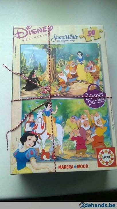 2 puzzels sneeuwwitje 50 stukken, Ophalen, Gebruikt