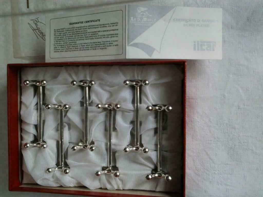 Porte-couverts argent 6 pces dans coffret neuf! +cert, Enlèvement, Neuf