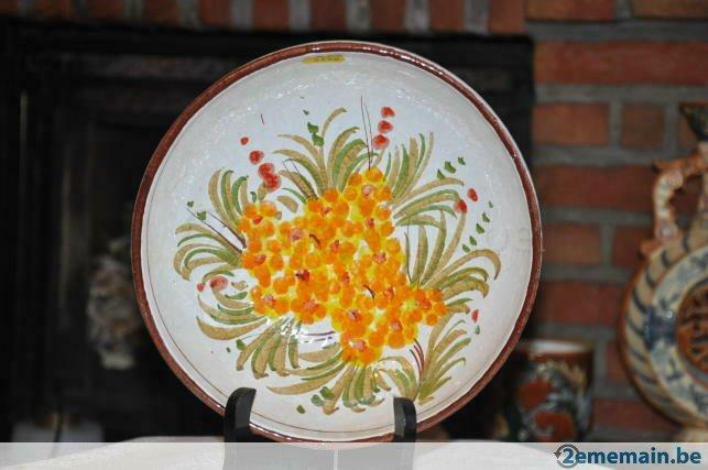 plat terre cuite mimosa, Maison & Meubles, Enlèvement ou Envoi, Utilisé