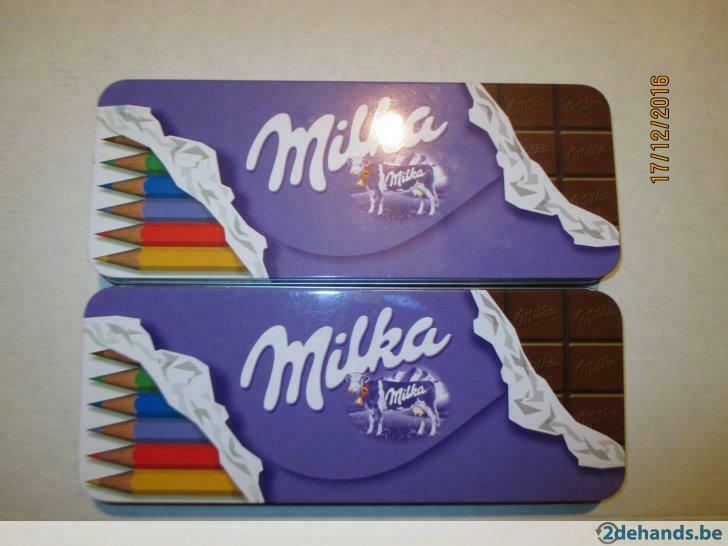 blikken schrijgeriefdozen Milka, Collections, Enlèvement ou Envoi, Utilisé