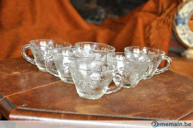 6 tasses en verres a sangria, Enlèvement ou Envoi, Utilisé, Verre ou Verres