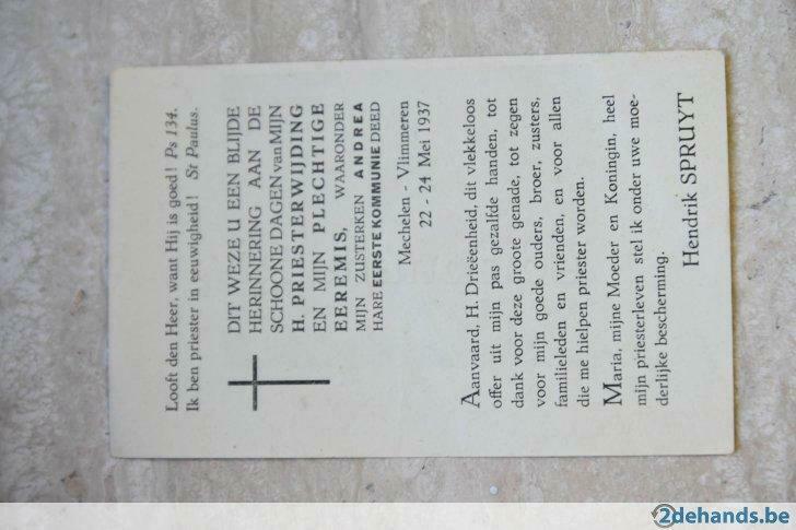 Priesterwijding en  eerste communie zus  1937, Verzamelen, Verzenden, Gebruikt