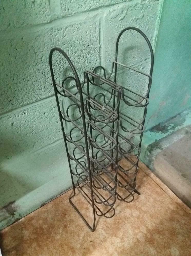 Porte bouteilles fer forgé - 2 modèles différents, Maison & Meubles, Enlèvement, Utilisé, Bois