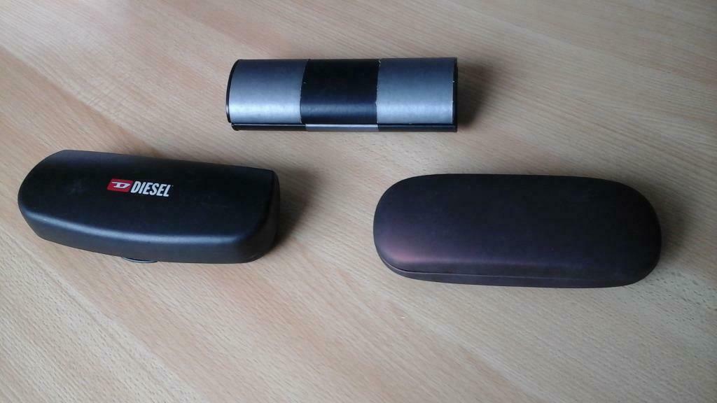 lot de 3 étuis lunettes   vintage '90, Enlèvement ou Envoi, Comme neuf, Lunettes de lecture