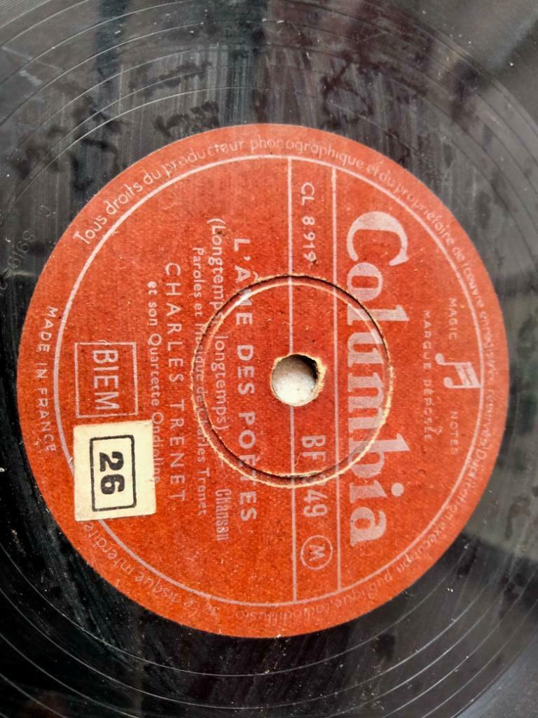 CHARLES TRENET "L'ÂME DES POETES"  78 TOURS, Enlèvement, Romantique, 10 pouces, Chant