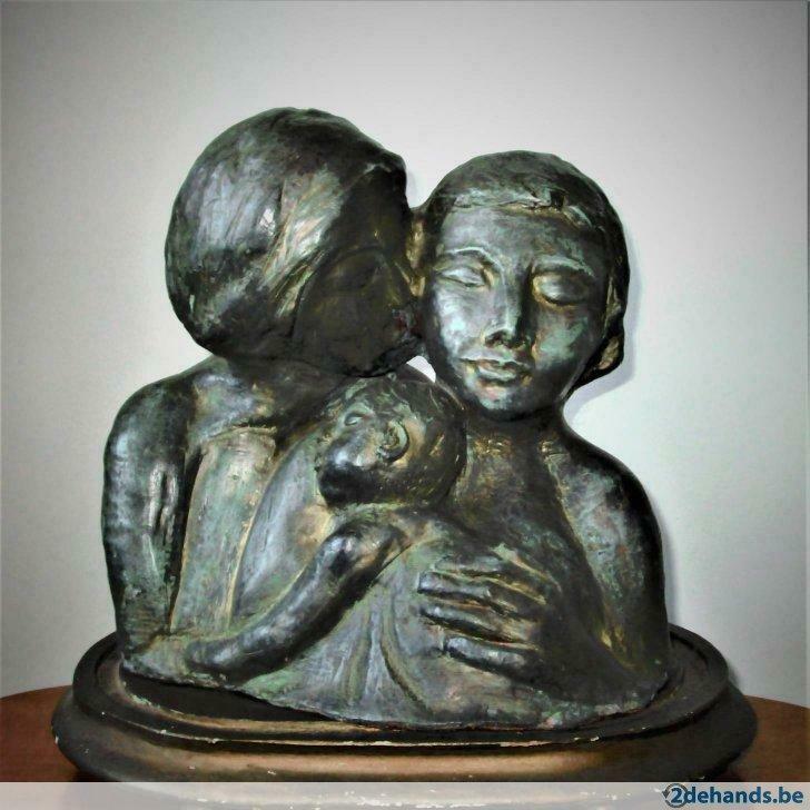 Moederschap in de mystiek symbolistische stijl getekend :S.I, Antiek en Kunst, Ophalen