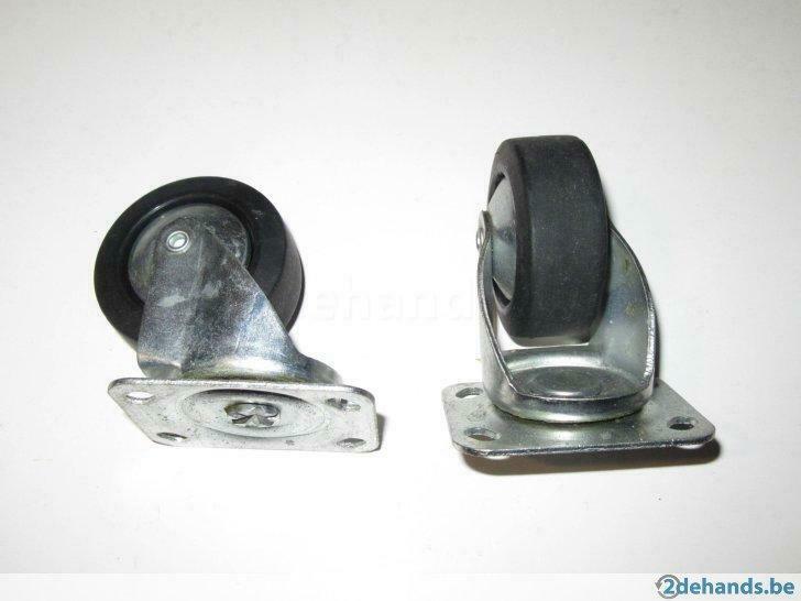 Zwenkwiel met plaat - draagvermogen 40 kg - 2 stuks, Doe-het-zelf en Bouw, Overige Doe-Het-Zelf en Bouw, Gebruikt