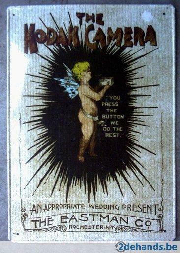Panneau d'affichage METAL L'appareil photo Kodak, Collections, Marques & Objets publicitaires, Comme neuf, Panneau publicitaire