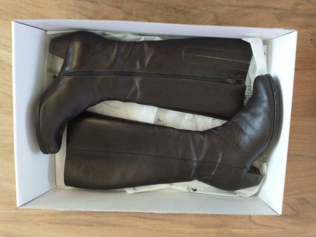 Bruine lederen laarzen (los voetbed) - Verhulst - maat 37, Vêtements | Femmes, Chaussures, Enlèvement ou Envoi, Verhulst, Brun