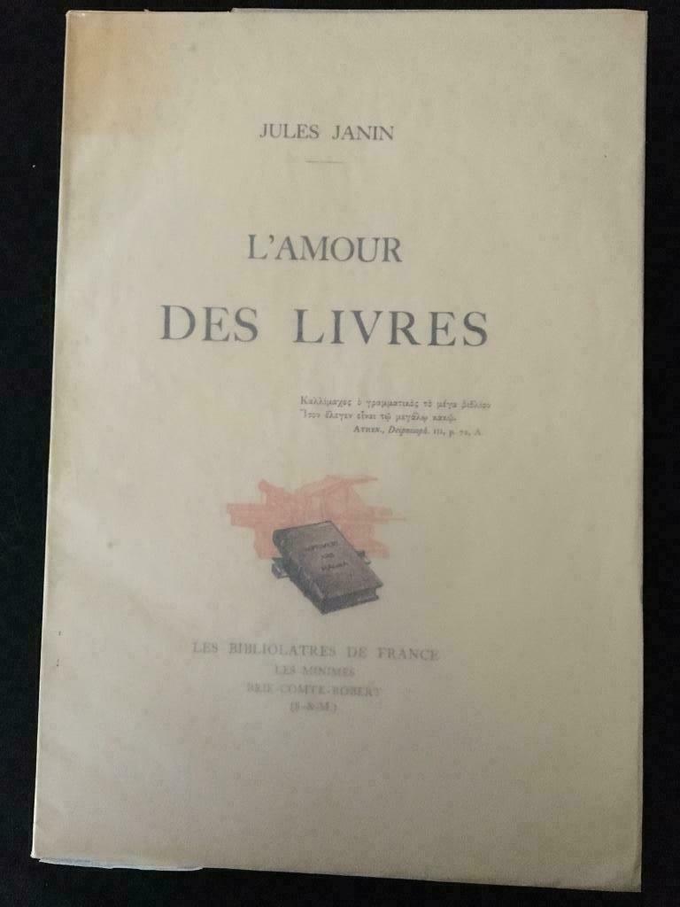 L'amour des livres - Jules Janin, Boeken, Verzenden