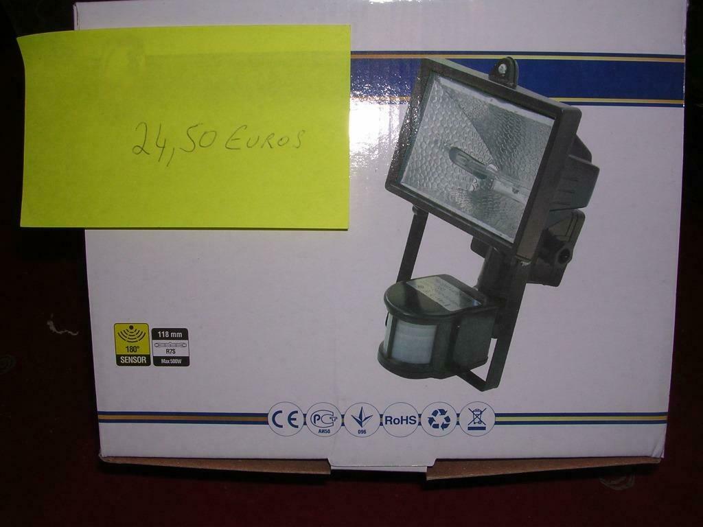 projecteur spot avec detecteur neuf ampoule 500 watt compris, Enlèvement, Neuf, Spot encastrable ou Spot mural, Halogène