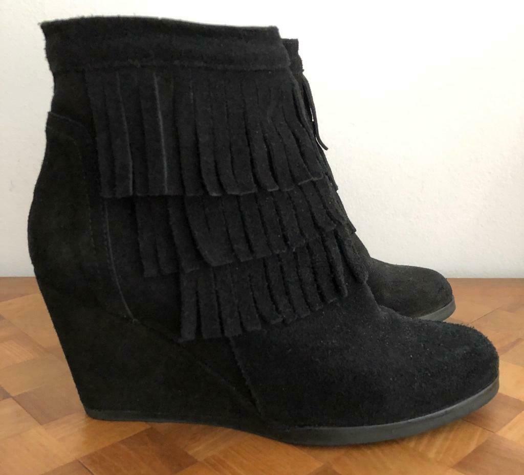 Bottines en daim noires Lousia. - 36, Louisa, Comme neuf, Boots et Botinnes, Noir