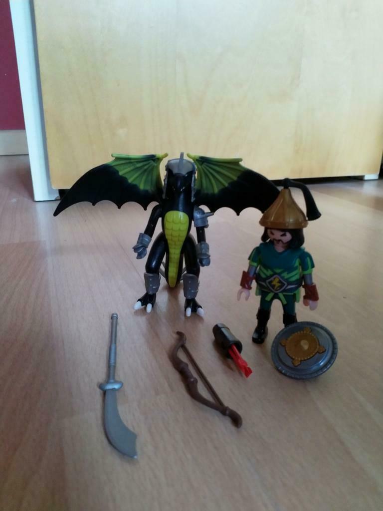 PLAYMOBIL Dragons Steendraak met krijger - 5462 - Oranje, Kinderen en Baby's, Speelgoed | Playmobil, Ophalen, Zo goed als nieuw