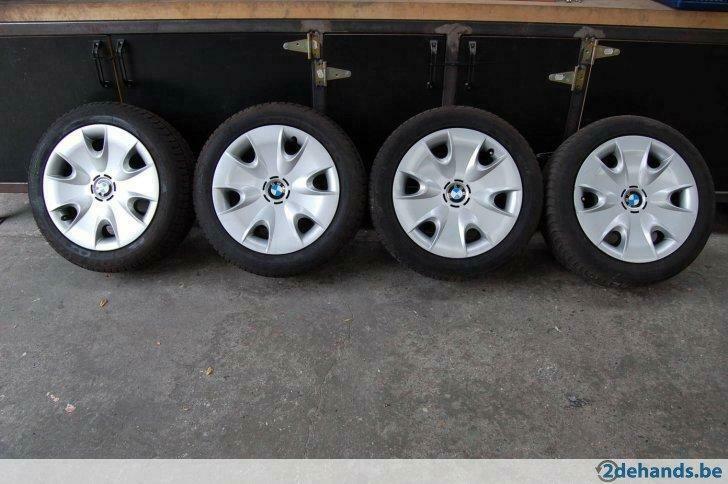 115_  4x (SET) BMW velgen + wieldeksels +RUNFLAT merkbanden, 16 pouces, Enlèvement, Utilisé, 195 mm