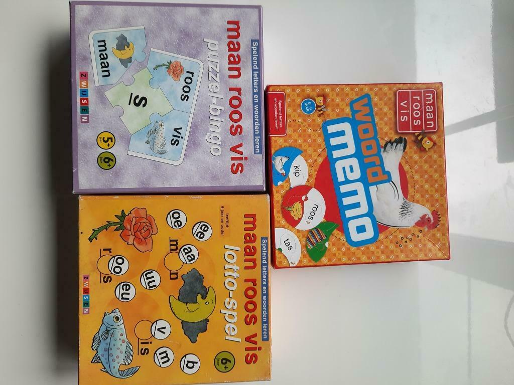 Maan roos vis spellen, Kinderen en Baby's, Speelgoed | Educatief en Creatief, Ophalen of Verzenden, Zo goed als nieuw, Taal en Lezen