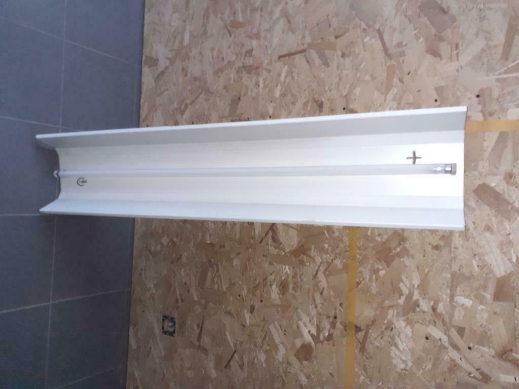 Vintage industriële TL lamp, Huis en Inrichting, Ophalen, Gebruikt, Vintage, Metaal