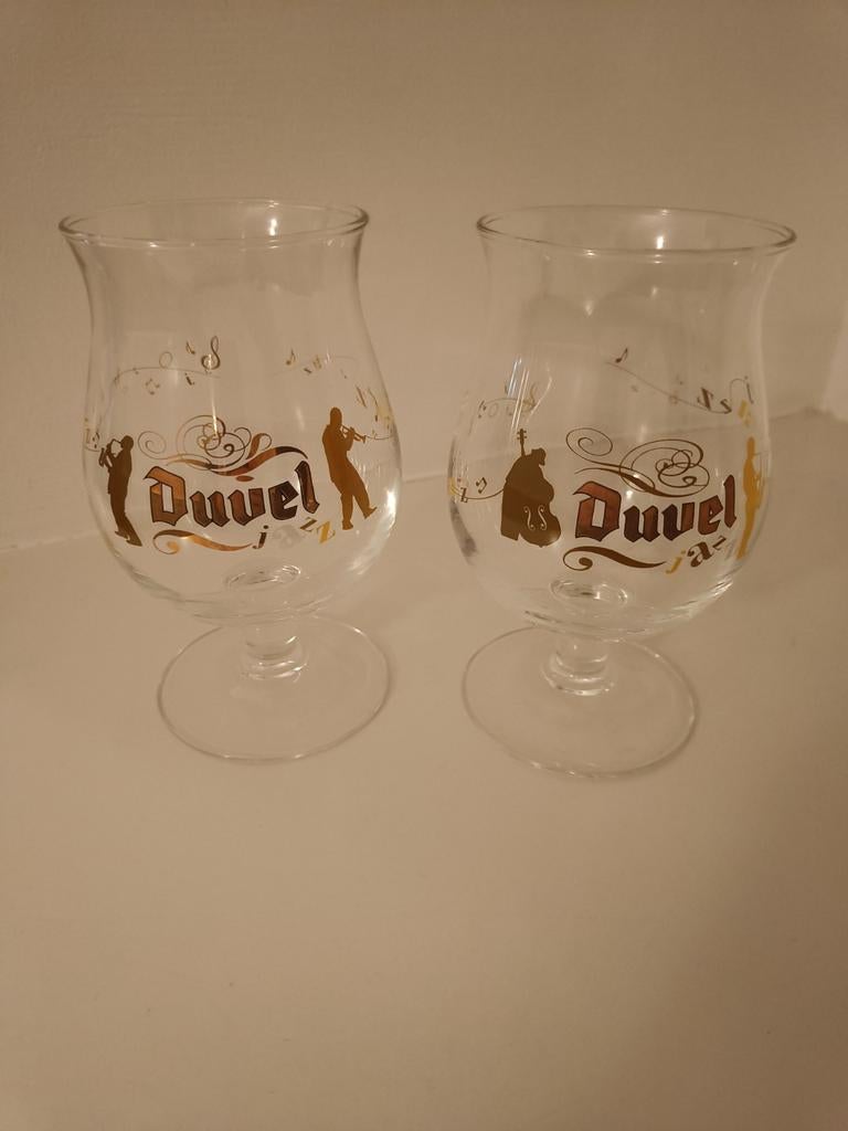 2 nieuwe verschillende jazz Duvel glazen, Collections, Enlèvement, Duvel
