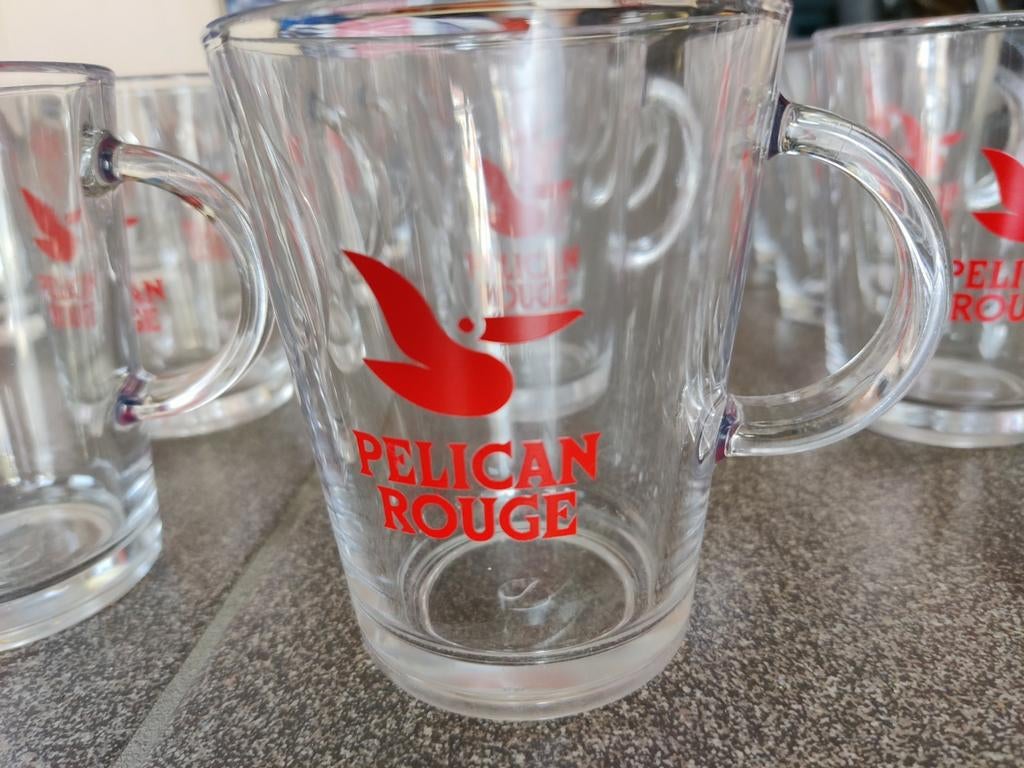 Thee en/of chocomelkglazen van Pelican rouge, Ophalen, Zo goed als nieuw