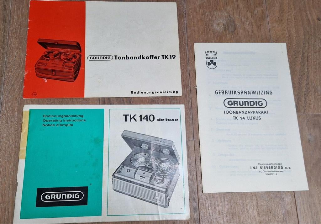 Grundig bandopnemers - Handleidingen TK 140, TK 14 & TK 19, Enlèvement ou Envoi