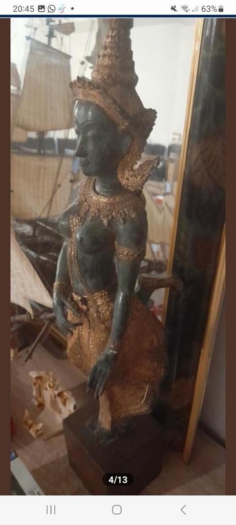 Superbe Bronze asiatique danseuse Balinaise Nue, Antiquités & Art, Enlèvement