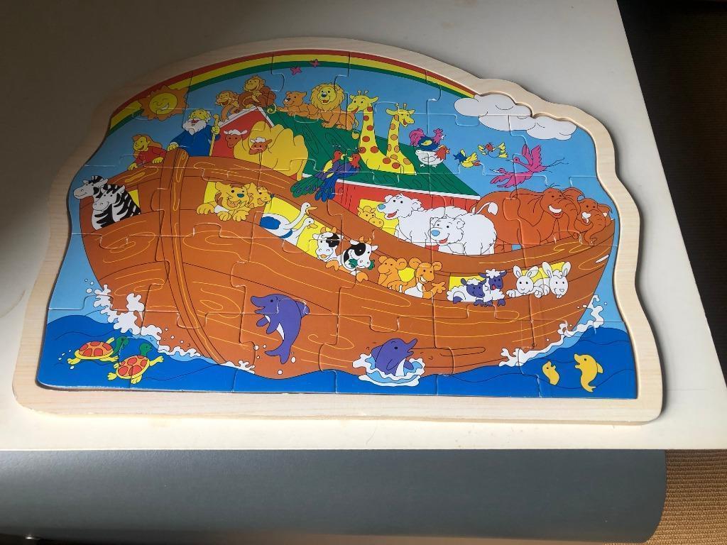 Puzzle en bois Arche de Noé, Enfants & Bébés, 4 à 6 ans, Enlèvement ou Envoi, Comme neuf, 10 à 50 pièces
