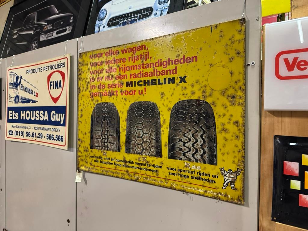 Oud Michelin X banden reclamebord, Verzamelen, Ophalen of Verzenden, Zo goed als nieuw, Reclamebord