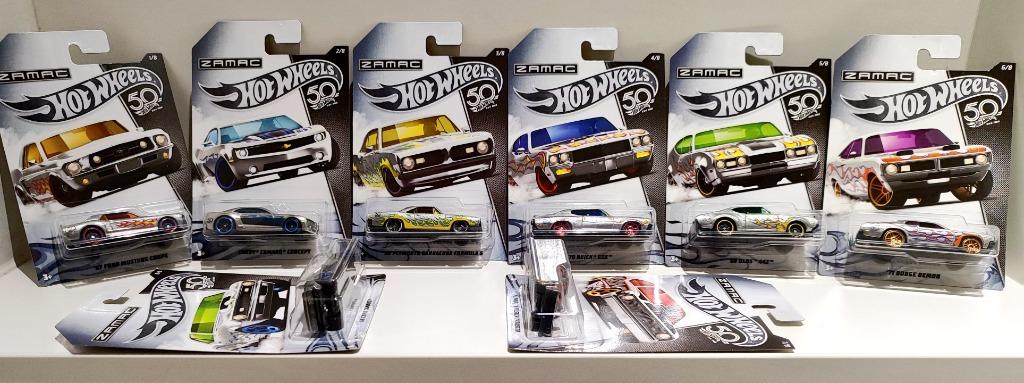 Hot Wheels lot 8x Zamac Flames Muscle 50th Anniversary(2017), Ophalen of Verzenden