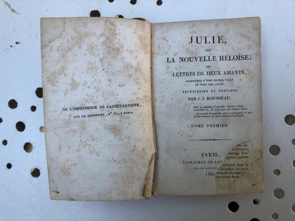 Julie ou la nouvelle Héloïse Rousseau 1830 Lachevardière, Utilisé, Europe autre, Jean-Jacques Rousseau, Envoi