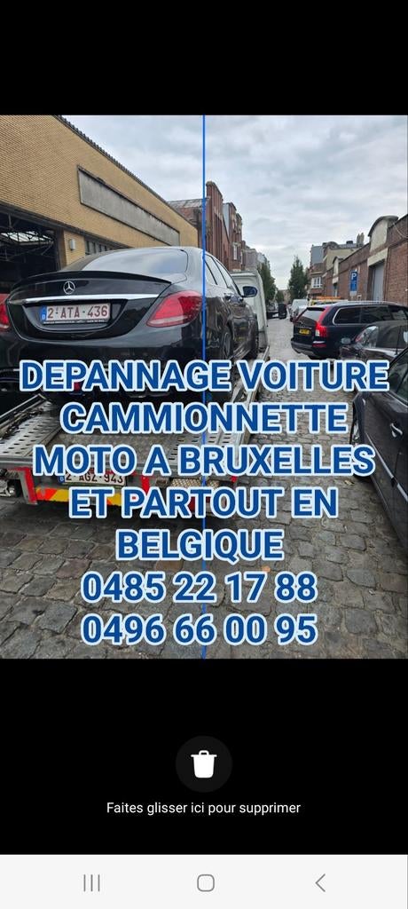 DEPANNAGE VOITURE CAMMIONNETTE MOTO A BRUXELLE 0485 22 17 88, Enlèvement ou Envoi