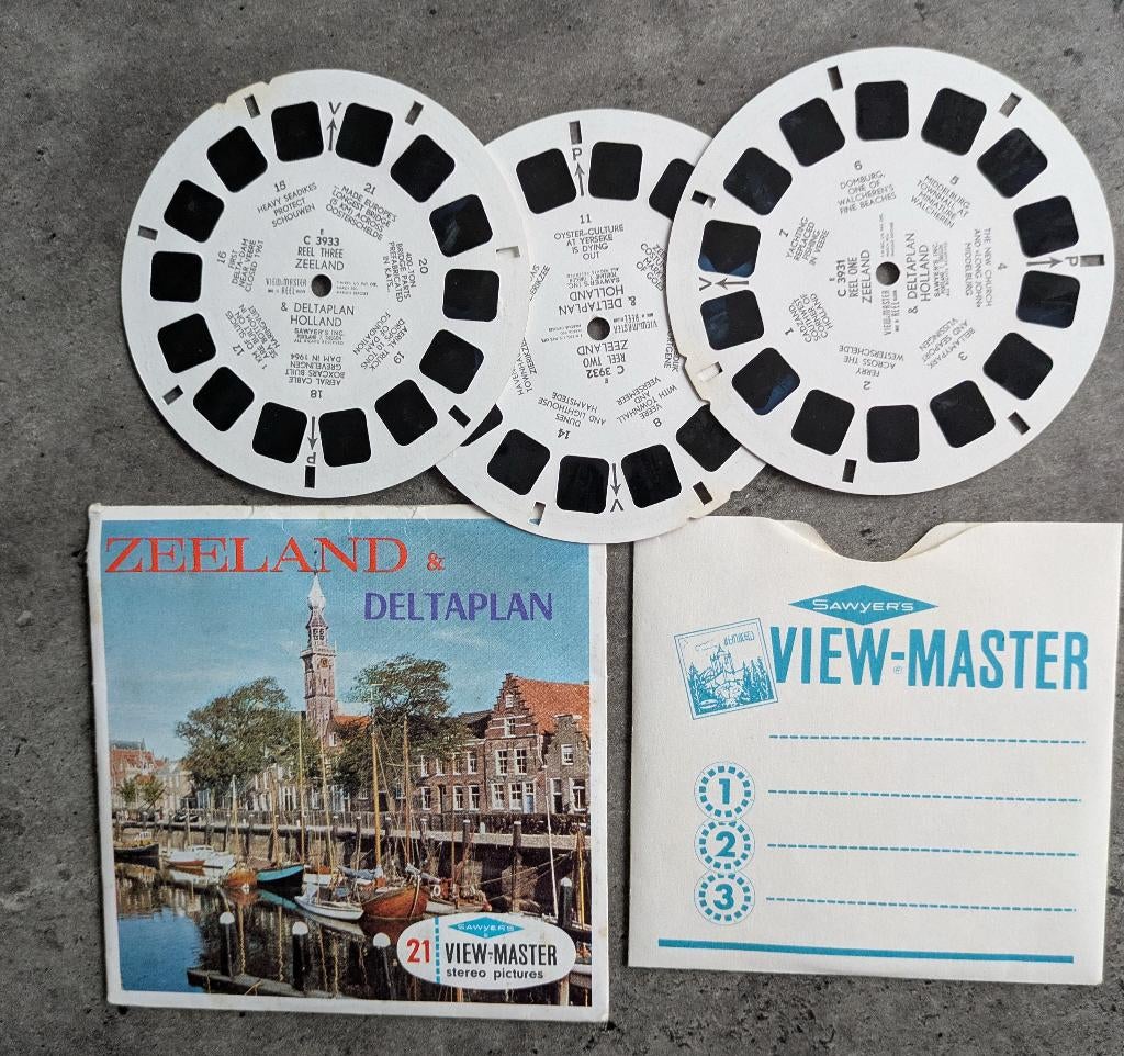 VIEW MASTER  Zeeland  en Deltaplan   schijven reels C-393, Verzamelen, Ophalen of Verzenden, Zo goed als nieuw