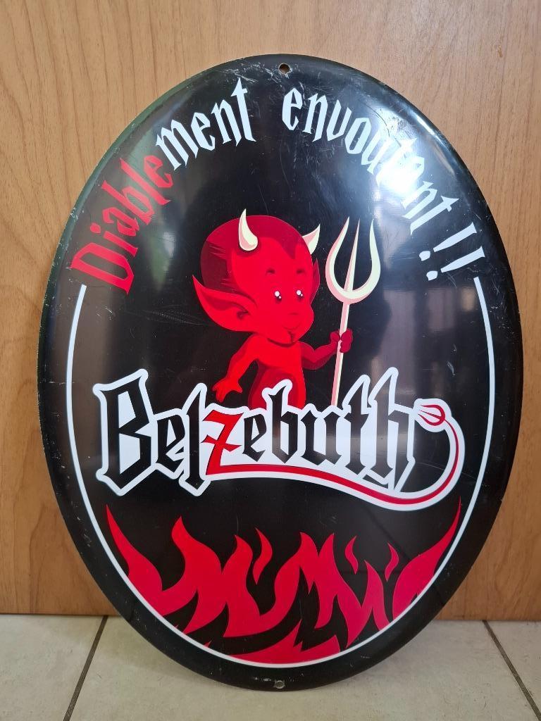 Reclamebord Belzebuth bier, Ophalen of Verzenden, Nieuw, Reclamebord, Plaat of Schild, Overige merken