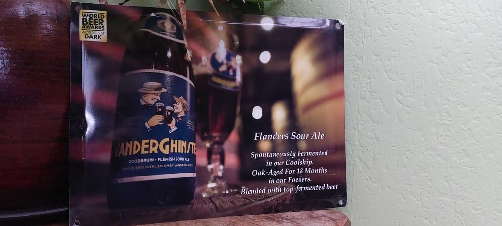 Reclamebord Vanderghinste roodbruin bier, Ophalen of Verzenden, Zo goed als nieuw, Reclamebord, Plaat of Schild, Overige merken