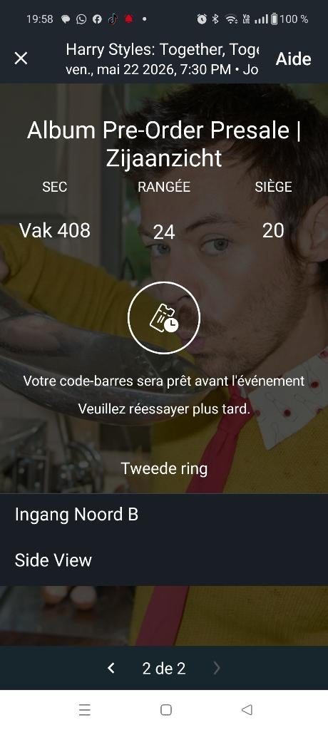 2 tickets Harry Styles 22/05 in Amsterdam, Tickets en Kaartjes, Twee personen, Mei