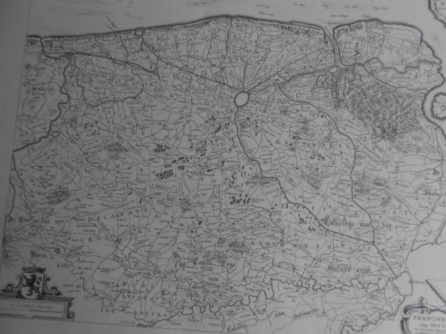 Brugge  omgeving stadsplan 1732 ets plattegrond Franconatys, Ophalen