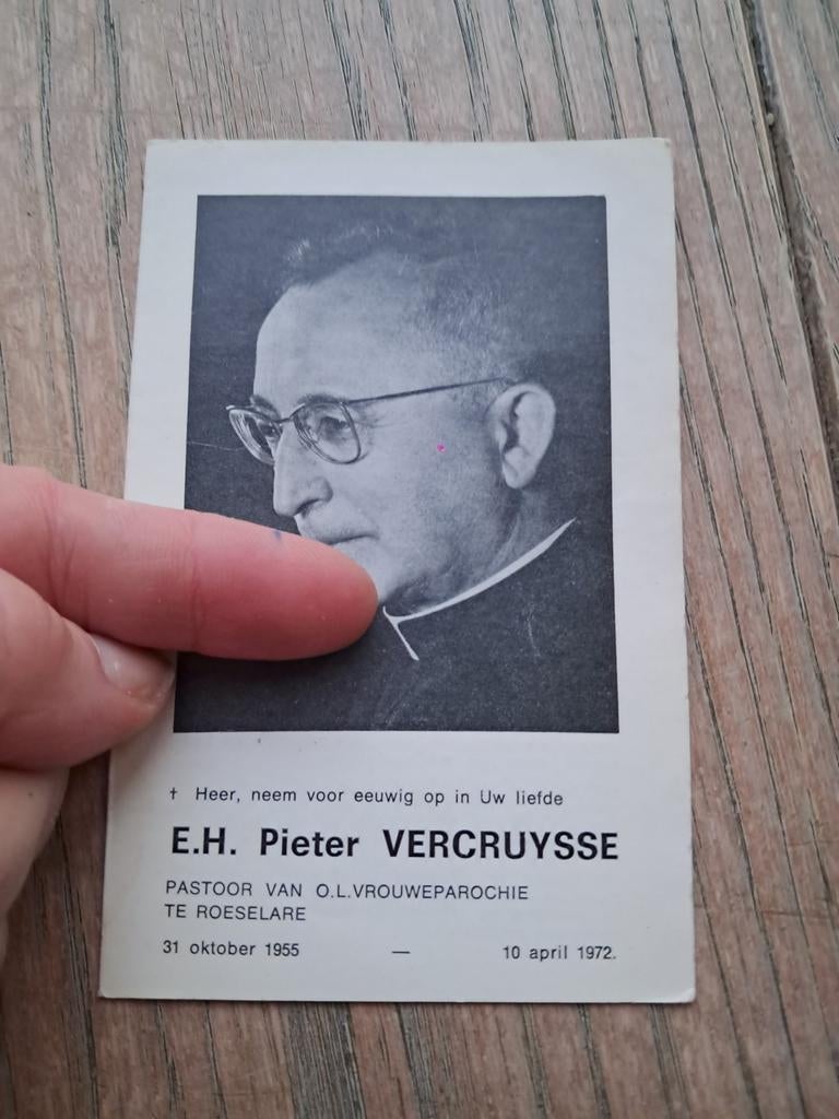 Bp pastoor Roeselare 1955-72, Pieter Vercruysse, Adinkerke, Ophalen of Verzenden