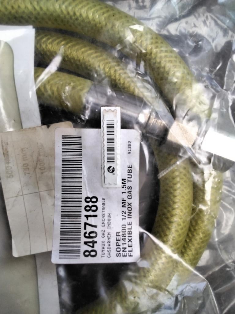 Gas aansluiting nieuw soper 1/2 flex inox gas, Ophalen, Zo goed als nieuw