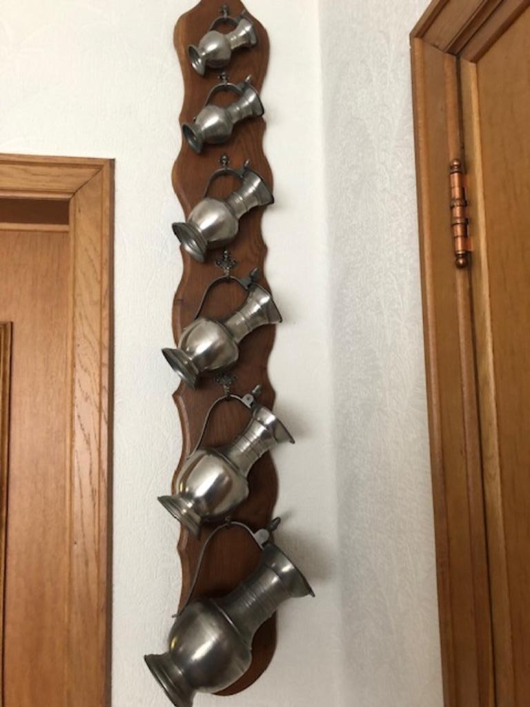 6 tinnen kruiken, Antiek en Kunst, Ophalen