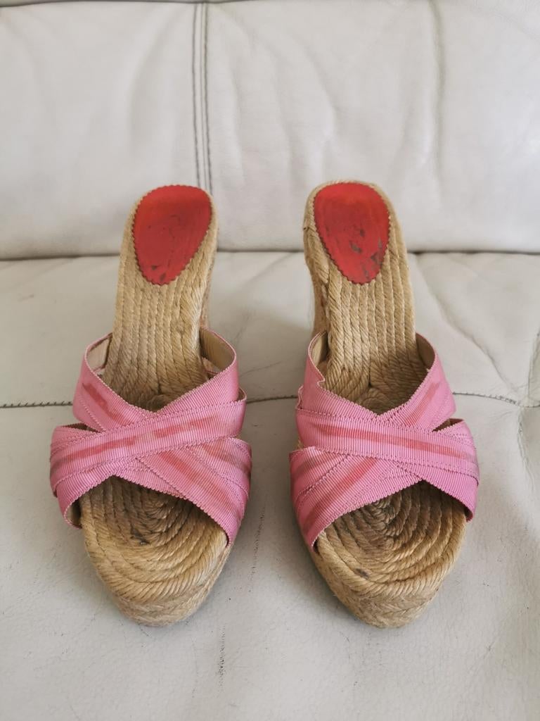 Espadrilles Christian Louboutin, Enlèvement ou Envoi, Porté, Rose, Espadrilles