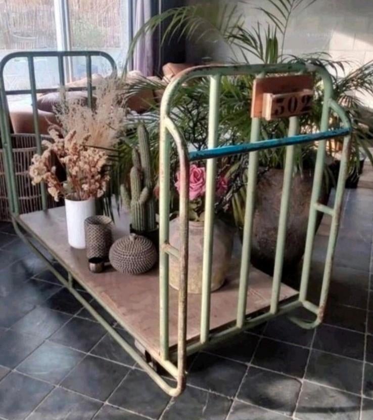 Industriële bijzettafel plantenkar rek transportkar deco kar, Doe-het-zelf en Bouw, Ophalen of Verzenden, Transportkar